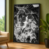 Seabird Ocean Coastal Wall Art – Black and White Wave Photography