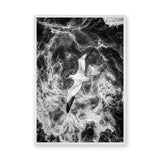 Seabird Ocean Coastal Wall Art – Black and White Wave Photography