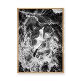 Seabird Ocean Coastal Wall Art – Black and White Wave Photography