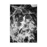 Seabird Ocean Coastal Wall Art – Black and White Wave Photography