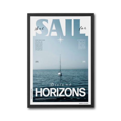 Set Sail for Distant Horizons Quote Wall Print Décor Poster – Aesthetic Motivational Print