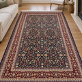 Seven Mountains Floral Traditional Area Rug in a living room