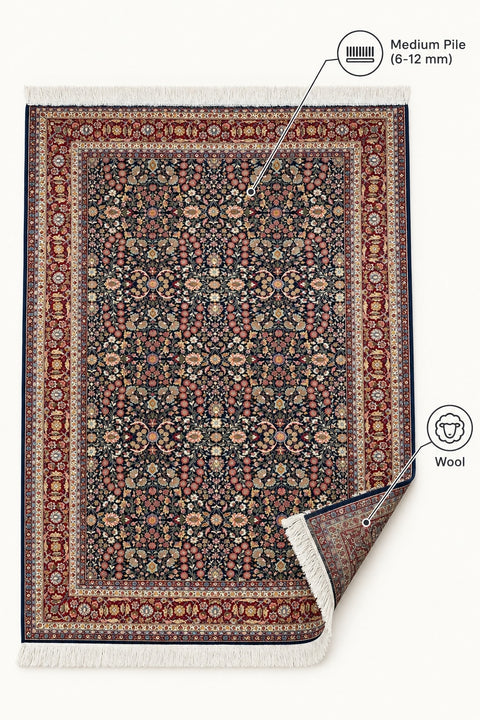 Seven Mountains Floral Traditional Area Rug – features