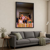 Sex and the City Retro Wall Art – Four Women Watching Behind Books