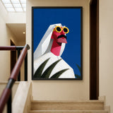Sheikh Portrait Pop Art Wall Art – Yellow Sunglasses on Deep Blue