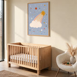 Shooting Star Cloud Kids Wall Art – Whimsical Pastel Sky Print