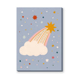 Shooting Star Cloud Kids Wall Art – Whimsical Pastel Sky Print