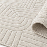Siena Modern Plush Area Rug – Ecru – texture close-up