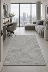 Siena Modern Plush Area Rug – Gray in a office
