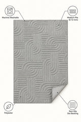 Siena Modern Plush Area Rug – Gray – features