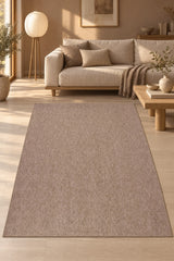 Sisal Look Modern Kitchen Rug – Beige in a living room