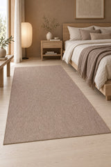 Sisal Look Modern Kitchen Rug – Beige in a bedroom
