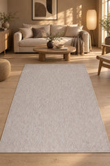 Sisal Look Modern Kitchen Rug – Cream in a living room