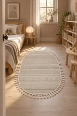 Sisal Look Modern Oval Rug in a nursery