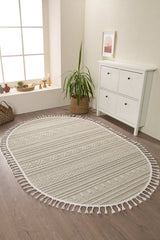 Sisal Look Modern Oval Rug in a living space