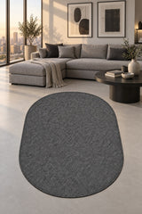 Sisal Look Scandinavian Area Rug – Black in a living room
