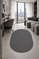 Sisal Look Scandinavian Area Rug – Black in a office