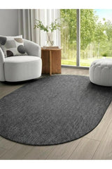 Sisal Look Scandinavian Area Rug – Black in a living room