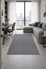 Sisal Look Scandinavian Area Rug – Charcoal & Cream in a office