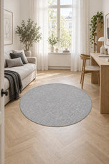 Sisal Look Scandinavian Area Rug – Gray in a office