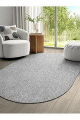 Sisal Look Scandinavian Area Rug – Gray in a living room