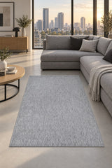 Sisal Look Scandinavian Area Rug – Gray & Cream in a living room