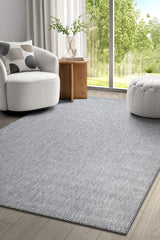 Sisal Look Scandinavian Area Rug – Gray & Cream in a living room