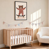 Skateboarding Bear Kids Wall Art – Cute Nursery Skateboard Print