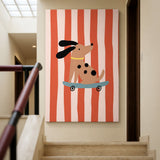 Skateboarding Dog Kids Wall Art – Playful Retro Animal Print