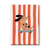Skateboarding Dog Kids Wall Art – Playful Retro Animal Print