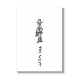 Skeleton Cowboy Minimalist Wall Art – The West Line Art Print