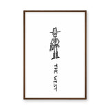 Skeleton Cowboy Minimalist Wall Art – The West Line Art Print