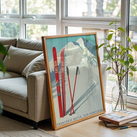 Ski NH Franconia Notch Retro Skiing Wall Poster, New Hampshire Wall Poster