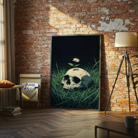 Skull and Flower Aesthetic Wall Décor Print