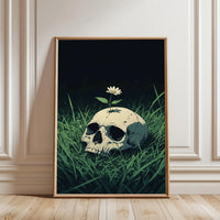Skull and Flower Aesthetic Wall Décor Print