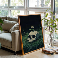 Skull and Flower Aesthetic Wall Décor Print