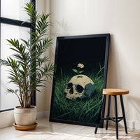 Skull and Flower Aesthetic Wall Décor Print