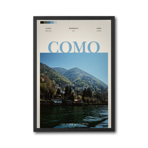Slow Walks Mornings by Lake Como Quote Wall Print Poster