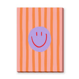 Smiley Face Pop Art Wall Art – Pink and Orange Striped Kids Print