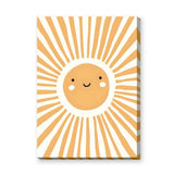 Smiling Sun Kids Nursery Wall Art – Orange Rays on Cream