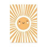 Smiling Sun Kids Nursery Wall Art – Orange Rays on Cream