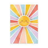 Smiling Sun Kids Wall Art – Colorful Pastel Rays for Nursery