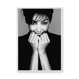 Smiling Woman Portrait Modern Wall Art – Black and White Photo Print