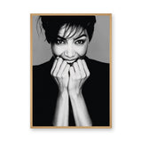 Smiling Woman Portrait Modern Wall Art – Black and White Photo Print