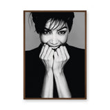 Smiling Woman Portrait Modern Wall Art – Black and White Photo Print