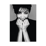 Smiling Woman Portrait Modern Wall Art – Black and White Photo Print