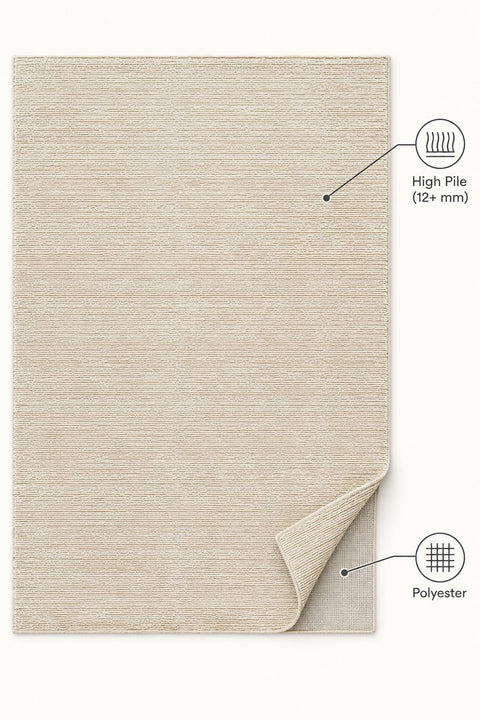 Soft Modern Shag Area Rug – Cream 1 – features