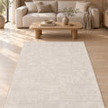 Soft Modern Shag Area Rug – Cream 3 in a living room