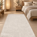 Soft Modern Shag Area Rug – Cream 3 in a bedroom