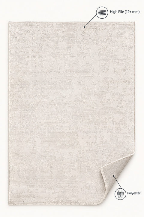 Soft Modern Shag Area Rug – Cream 3 – features